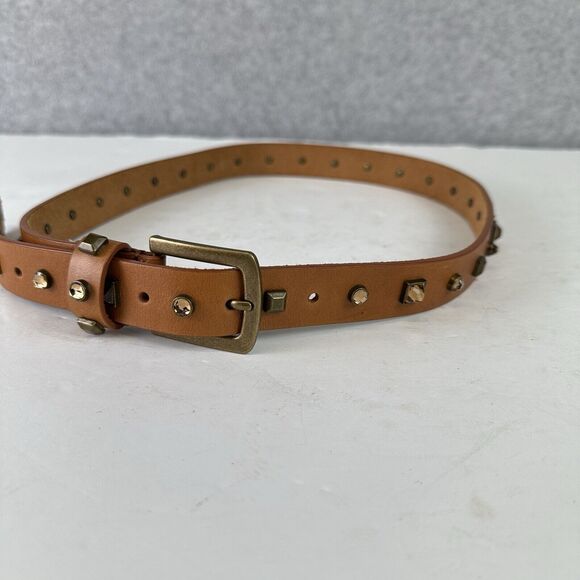 J. Crew Women's Belt Size XS 36” Studded Cognac Brown Boho Hippie Festival Belt - Picture 3 of 7